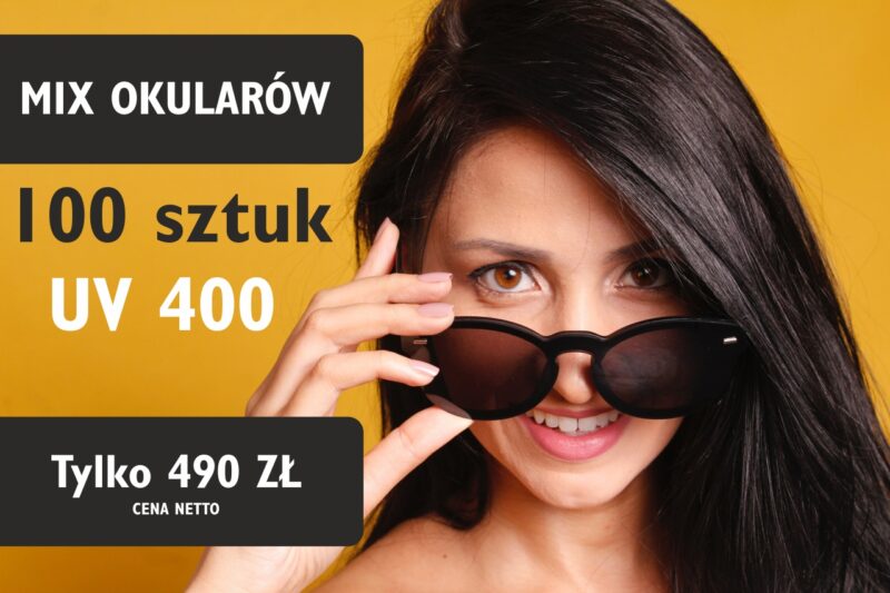 Mix okularów UV400 MIX OKULARÓW z filtrem UV400. Pakiet 100 szt.